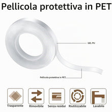 Carica l'immagine nel visualizzatore di Gallery, 4 Pezzi Nastro Biadesivo Extra Forte Trasparente, Nastro Biadesivo Adesivo di Montaggio Rimovibile Lavabile Non Lascia T