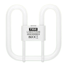 Carica l'immagine nel visualizzatore di Gallery, TBE LIGHTING Lampade a risparmio energetico CFL da 28 W 2D a 4 pin, lampadine fluorescenti DD, attacco base GR10q a 4 pi