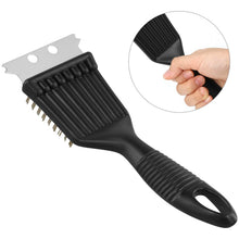 Carica l'immagine nel visualizzatore di Gallery, QWORK® Set di 3 spazzole per griglia - setole in ottone e raschietto in acciaio inossidabile - per la pulizia di barbecu