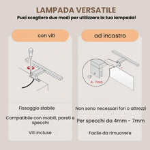 Carica l'immagine nel visualizzatore di Gallery, Evotrade Applique LED 30 cm. per Specchio Bagno - Lampada IP44 Waterproof, Luce Uniforme, Ideale per Cucina, Bagno e Amb
