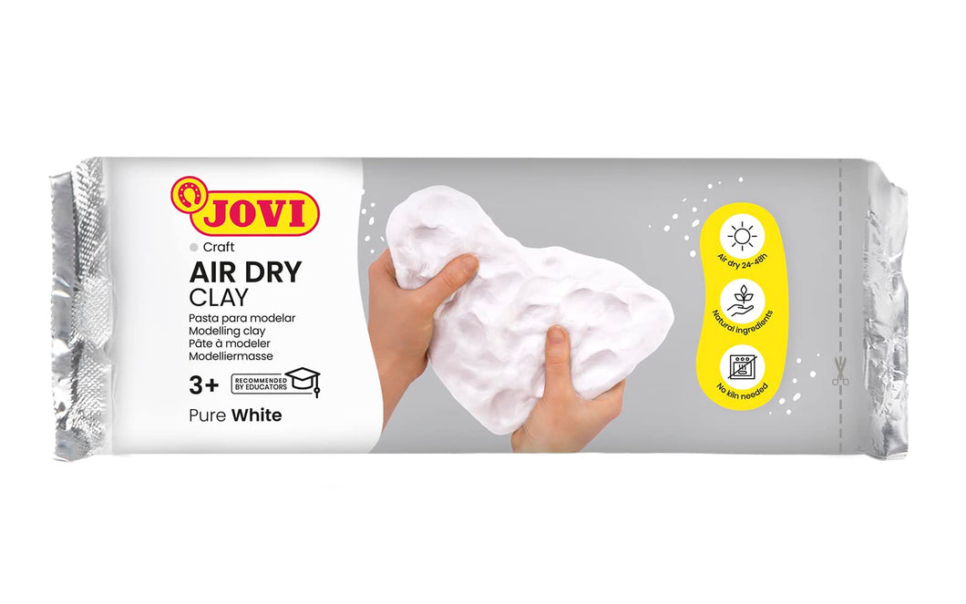 Jovi Air Dry - Pasta da modellare, essiccazione all'aria senza forno, bianco puro, facile da pulire, 1 chilo (86)