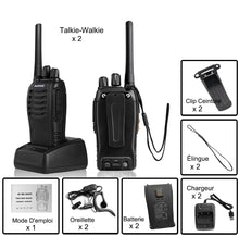 Carica l'immagine nel visualizzatore di Gallery, Baofeng - Walkie a lungo raggio ricaricabile professionale a 16 canali PMR Walkie-Walkie Radio, con auricolare, caricatore USB, batteria (1 paio)