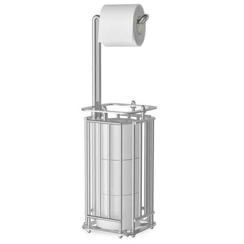 Porta Carta Igienica da Terra, Colonna bagno porta rotolo dispenser supporto moderno,a prova di ruggine,può contenere 4 rotoli