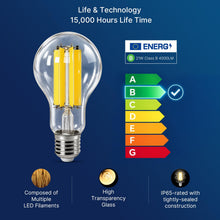 Carica l'immagine nel visualizzatore di Gallery, FLSNT Lampadina LED A70 E27, 21W Equivalente 300W, 4000LM, 3000K Bianco Caldo, Vetro Trasparente, Non Dimmerabile, Class