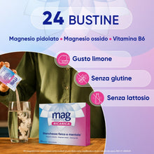 Carica l'immagine nel visualizzatore di Gallery, Mag Ricarica Integratore Magnesio Vitamina B6 per Stanchezza, 24 Bustine