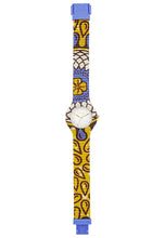 Carica l'immagine nel visualizzatore di Gallery, HIP HOP, Collezione Wax Block, Orologio Donna Water Drops, Cinturino in Silicone e Tessuto Wax, Intercambiabile e Regolabile, Cassa 32 mm, Movimento al Quarzo, Resistente all'Acqua, Multicolor
