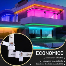 Carica l'immagine nel visualizzatore di Gallery, 28 Pezzi Connettori Striscia Led 4 Pin Connettori Led Per Strisce Led Smd 5050 Rgbw Da 10mm Connettori Per Strisce Lumin
