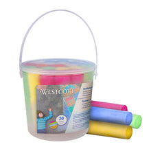 Carica l'immagine nel visualizzatore di Gallery, Westcott gesso stradale | 20 pezzi di gesso stradale colorato per bambini in un pratico secchio per il trasporto | facile da lavare | adatto per asfalto, lavagna o pietra | E-744981 00
