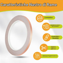 Carica l'immagine nel visualizzatore di Gallery, OFFCUP Nastro di rame contro lumache, 3 pezzi, 6 mm × 20 m, nastro di rame autoadesivo, protezione lumache, in rame, per