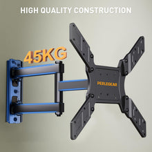 Carica l'immagine nel visualizzatore di Gallery, Perlegear Supporto da Parete per TV da 26 a 60 Pollici, Staffa TV con Braccio Girevole ed Estendibile, Max VESA 400x400, Supporto Ultra Resistente 45 kg - PGMFK6