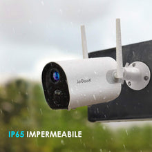Carica l&#39;immagine nel visualizzatore di Gallery, ieGeek 2K Telecamera Wi-Fi Interno/Esterno Senza Fili a Batteria, Videocamera di Sorveglianza a Faretti con Visione Notturna a Colori, Allarme con Rilevazione PIR, Sirena,Audio a 2 Vie,IP65