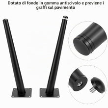 Carica l'immagine nel visualizzatore di Gallery, QWORK® Set di 4 Gambe per Tavolo in Metallo 30 cm - Gambe per Mobili a Cono Inclinato con cuscinetti in gomma antiscivol