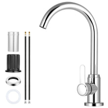 Carica l'immagine nel visualizzatore di Gallery, flintronic Rubinetto Lavello Cucina, Miscelatore Cucina Girevole 360°, Miscelatore Monocomando per Acqua Fredda e Calda