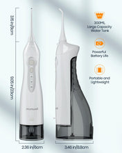 Carica l&#39;immagine nel visualizzatore di Gallery, Flosser D&#39;Acqua Per Denti, Irrigatore Orale Portatile Flosser Dentale Per Acqua Ipx7 Impermeabile 300 Ml 3 Modalità 4 Punte Jet Pulizia Profonda, Ricaricabile Usb Per Viaggi Con Approvazione FDA
