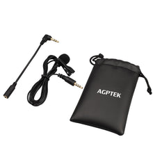 Carica l'immagine nel visualizzatore di Gallery, AGPTEK Z02- Mini Lavaier Microfono Clip a Condensatore Omnidirezionale 3.5mm con 2 Adattatore Esterno Microfono per Smar