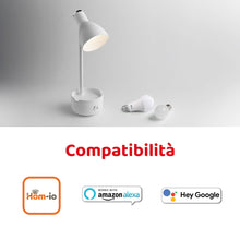 Carica l'immagine nel visualizzatore di Gallery, Hom-io | Lampadina Smart LED e27, WiFi-RGBW, 1055 lumen, Luce Dimmerabile, Multicolore RGB e Bianco 2700 K, Compatibile 