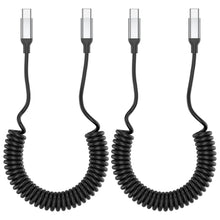 Carica l'immagine nel visualizzatore di Gallery, Acecene Cavo a spirale USB C a USB C, 2 pezzi Android Auto 3A Cavo Tipo C di Ricarica Rapida per MacBook iPad iPhone 15 