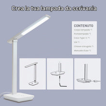 Carica l'immagine nel visualizzatore di Gallery, LQWELL® Lampada Da Scrivania A LED, Luci Da Studio Staccabile, Rotazione Da 0° A 180°, 6500K, Lampada Da Tavolo Dimmerab