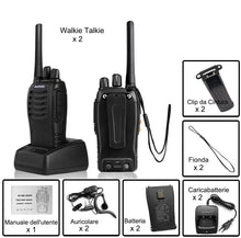 Carica l&#39;immagine nel visualizzatore di Gallery, Baofeng Walkie Talkie PMR Radio Ricetrasmettitore a Lungo Raggio Walkie Talkie Set Portatile Ricaricabile Con cuffie e luci LED adatte per Sport All&#39;aria Aperta,Escursionismo,Cantieri(2 Pezzi)