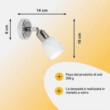 Carica l'immagine nel visualizzatore di Gallery, Lampada BRILLIANT Sofia spot da parete ferro/cromo | 1x D45, E14, 40W, adatto per proiettori a caduta (non inclusi) | Sc