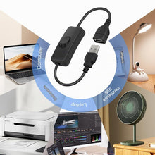 Carica l'immagine nel visualizzatore di Gallery, AXFEE Cavo USB con Interruttore on/off, Interruttore a Cavo, Nero