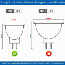 Carica l'immagine nel visualizzatore di Gallery, GU4 MR11 Lampadine LED 12V Bianco Caldo 5W Sostituisce 45W Lampadina Alogena, GU4 Lampadina LED 400lm Luce Spot, 35 Mill