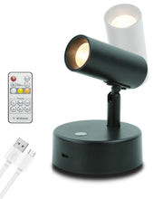 Carica l'immagine nel visualizzatore di Gallery, Faretto senza fili con telecomando, 5000 mAh, lampada da parete ricaricabile per quadri, illuminazione artistica per ver
