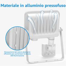 Carica l'immagine nel visualizzatore di Gallery, Aigostar 20W Faretto LED da Esterno con Sensore di Movimento，2 pezzi， Bianco，1650 LM，Bianco Freddo 6500K，IP65 Impermeabi