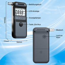 Carica l'immagine nel visualizzatore di Gallery, Alcohol tester con 15 bocchini, tester per alcol con schermo LCD, etilometro digitale con illuminazione di emergenza a LED, per test di alcol