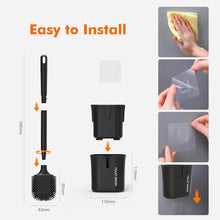 Carica l'immagine nel visualizzatore di Gallery, Ibergrif Scopino Bagno WC Silicone con Supporto, Spazzolone Bagno WC, Nero