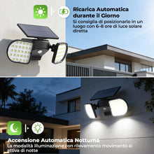 Carica l'immagine nel visualizzatore di Gallery, OUSFOT Faretto LED da Esterno Solare 56 LED 2200 mAh