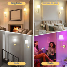 Carica l'immagine nel visualizzatore di Gallery, HOTUT Applique da Parete, 2 Pezzi Applique da Parete Interno con Telecomando, Lampada da Muro RGB Dimmerabile, Lampada d