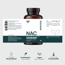 Carica l'immagine nel visualizzatore di Gallery, SOLVISAN - Capsule NAC 800 mg di N-Acetil-L-Cisteina - 200 capsule - Prodotto in Germania - Vegano, testato in laboratorio e senza additivi
