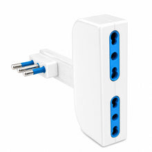 Carica l'immagine nel visualizzatore di Gallery, 1 Pezzo Adattatore Salvaspazio Bianco, Spina 16A 2P+T con 2 Prese Bipasso Italiane 10/16A, AC 220V Max 1500W