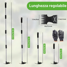Carica l'immagine nel visualizzatore di Gallery, Attrezzo per Estirpare le Erbacce, Rastrello Manuale 2 in 1 e Zappa da Giardino Rastrello Sarchiatore Estirpatore Erbacc