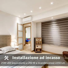 Carica l'immagine nel visualizzatore di Gallery, LVWIT Pannello LED Rotondo da Soffitto, 25W equivalente a 200W, Faretti LED da Incasso per Cartongesso, Faretto LED Soff