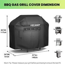 Carica l'immagine nel visualizzatore di Gallery, Velway Copertura Barbecue da Esterno, Telo Copri Barbecue Impermeabile, Copri BBQ, Anti Polvere Neve Pioggia Feci di Uccelli Sole,147x61x117cm,Nero