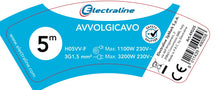 Carica l'immagine nel visualizzatore di Gallery, Electraline 49025 Prolunga Elettrica con Avvolgicavo 5 mt, 4 Prese Polivalenti (Schuko + 10/16A), Spina 16A, Sezione Cav