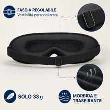 Carica l'immagine nel visualizzatore di Gallery, Mascherina per Dormire 3D Oscurante, Pressione Zero, Nero