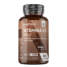 Carica l'immagine nel visualizzatore di Gallery, Vitamina K2 MK7 200µg, Vegana, 1 Compressa al Giorno, 1 Anno di Fornitura