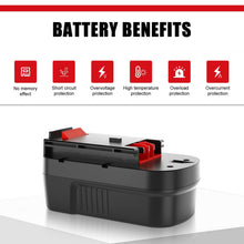 Carica l'immagine nel visualizzatore di Gallery, Moticett 18V 3.6Ah HPB18 Ricambio per Black Decker Batteria NI-MH Compatibile per Black Decker A1718 A18 A18E A18NH HPB18 HPB18-OPE Firestorm FS180BX FS18BX FS18FL FSB18 NST2118 244760-00