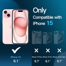 Carica l&#39;immagine nel visualizzatore di Gallery, JETech Pellicola Protettiva per iPhone 15 6,1 Pollici, Senza Bolle, Vetro Temperato Film con Strumento di Installazione Facile, Compatibile con Cover, HD Chiaro, Pacco da 2