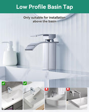Carica l'immagine nel visualizzatore di Gallery, ANYCEE Rubinetto Bagno Lavabo a Cascata, Miscelatore Lavabo Bagno con Altezza Bocca 8,5cm, Miscelatore Lavabo a Cascata con Acqua Calda e Fredda