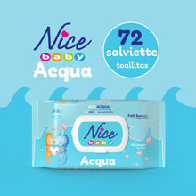 Carica l'immagine nel visualizzatore di Gallery, Nice Baby Acqua Salviette per Cambio Pannolino, con il 98% di Acqua ed Estratto di Aloe, Dermatologicamente Testate, Confezione da 72 Salviette