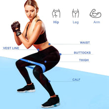 Carica l&#39;immagine nel visualizzatore di Gallery, Fascia elastica per fitness, confezione da 5, fascia elastica di resistenza, 5 livelli di forza, in lattice naturale, attrezzatura per esercizi per sollevamento pesi, pilate/yoga, scatola di