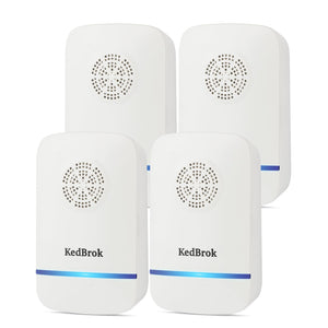 KedBrok Antizanzare Ultrasuoni 4 Pack, Professionale Repellente Ultrasuoni per Topi da Interno Dissuasore per Zanzare, Topi, Ratti, Insetti, Scarafaggi, Cimici, Formiche, Ragni