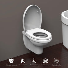Carica l'immagine nel visualizzatore di Gallery, Ibergrif M41002 Sedile WC O Forma Chiusura Ammortizzata Bianco