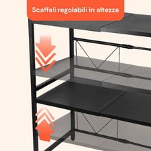 Carica l'immagine nel visualizzatore di Gallery, Avilia Scaffale Cucina Espandibile 3 Ripiani, Porta Microonde con 6 Ganci