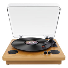 Carica l'immagine nel visualizzatore di Gallery, VIFLYKOO Bluetooth Vintage Vinile Giradischi 3 Velocità 33/45/78 RPM con 2 Altoparlanti Integrati e Encoder Digitale, Trasmissione a Cinghia, RCA/AUX/Cuffia/LP -Legno Naturale