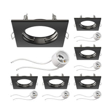 Carica l'immagine nel visualizzatore di Gallery, ledscom.de 6x cornice da incasso a soffitto RIR cornice da incasso nero opaco angolare (LED/alogeni/GU10/MR16/PAR16/50mm